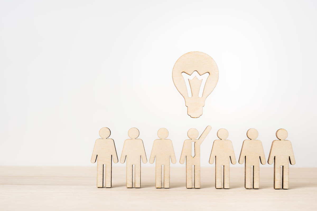 Group of Wooden Businessman Leadership 